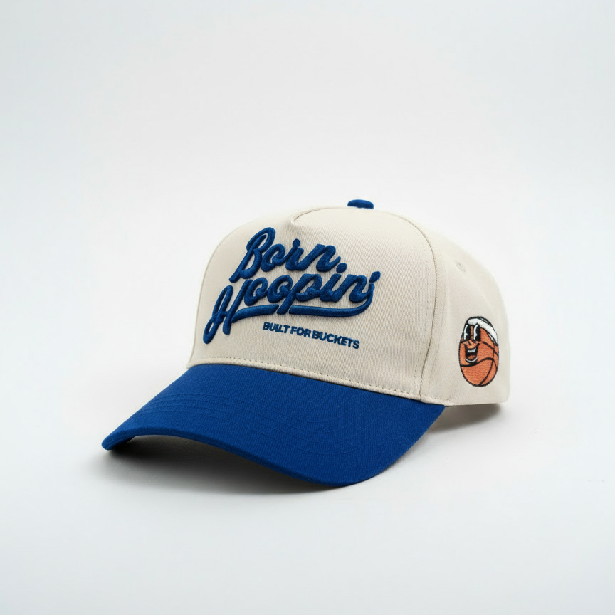 Born Hoopin' Everday Hat - Blue - Angled