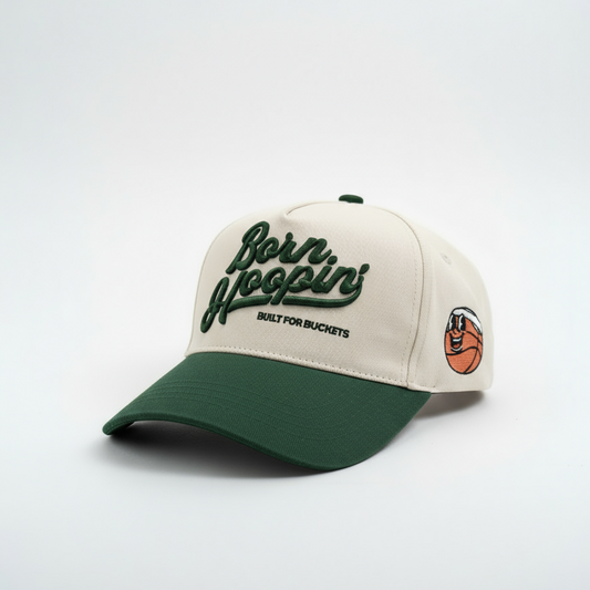 Born Hoopin' olive hat - Angled