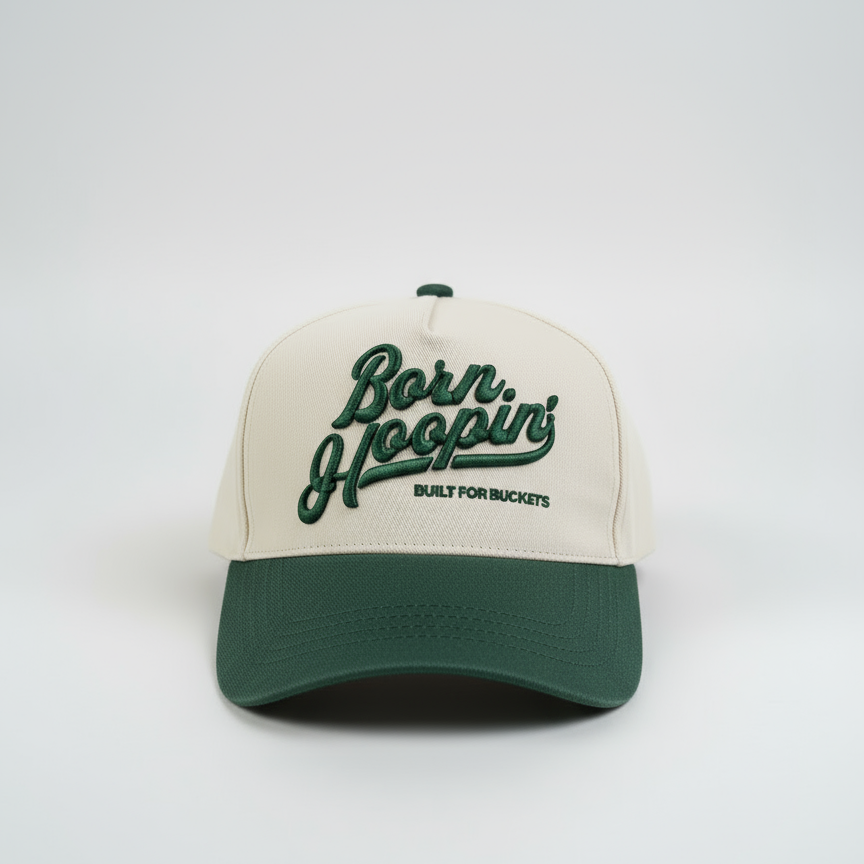 Born Hoopin' olive hat - Front
