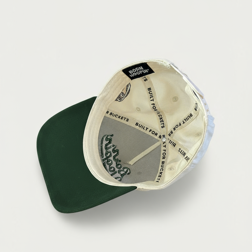 Born Hoopin' olive hat - inside